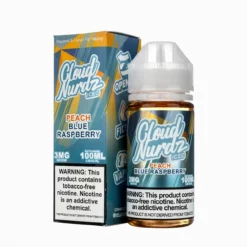 Cloud Nurdz Iced Peach Blue Raspberry Vape Juice - 100ml